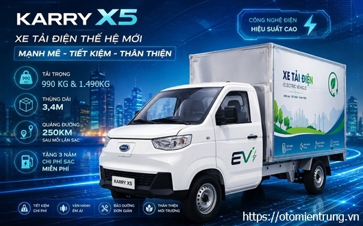 XE TẢI ĐIỆN 990KG - 1 TẤN 4 KARRY X5: KHUYẾN MÃI LỚN 1